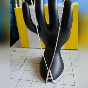 Elegant Sterling Silver Initial A Necklace